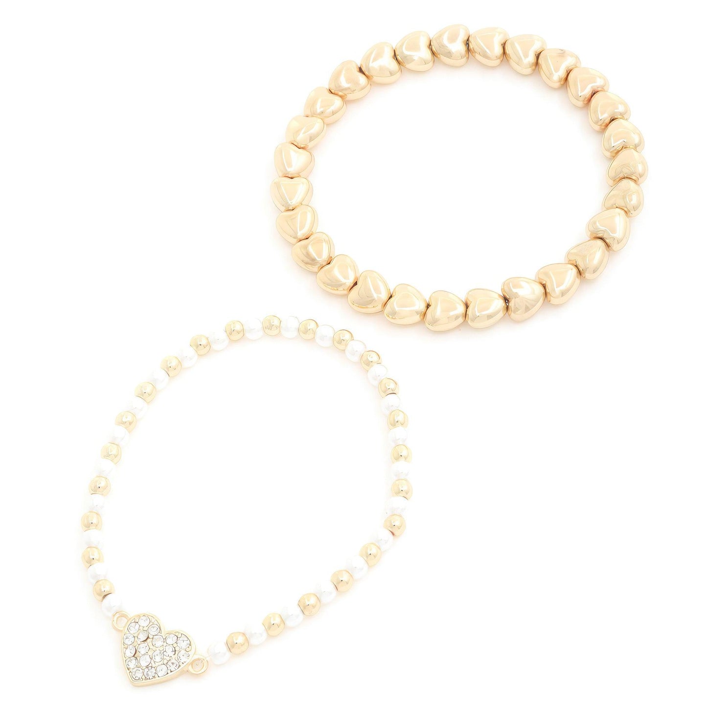 Heart Charm Beaded Bracelet Set - Leur Beau Monde Boutique