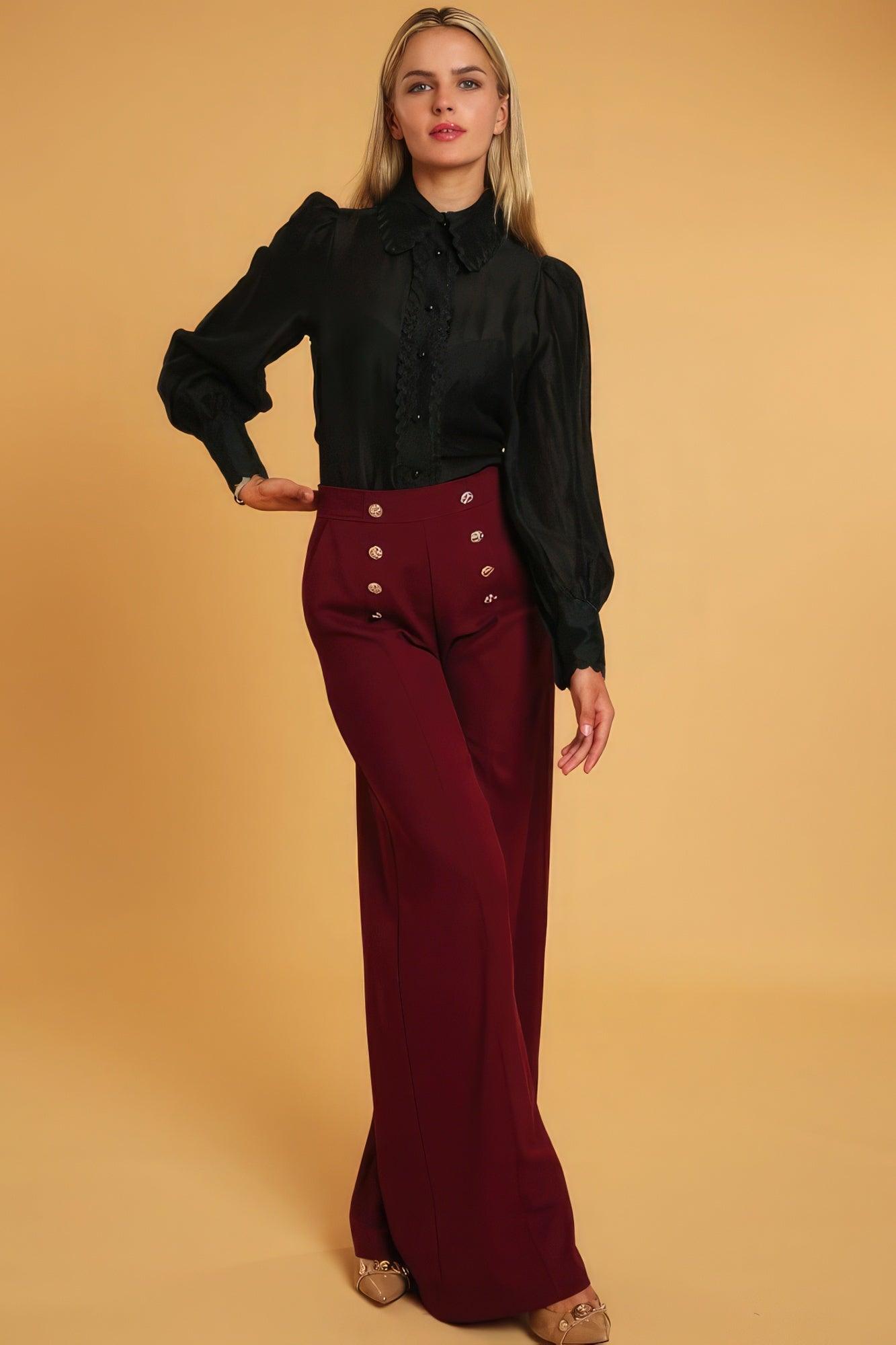 High Waisted Dressy Pants - Leur Beau Monde Boutique