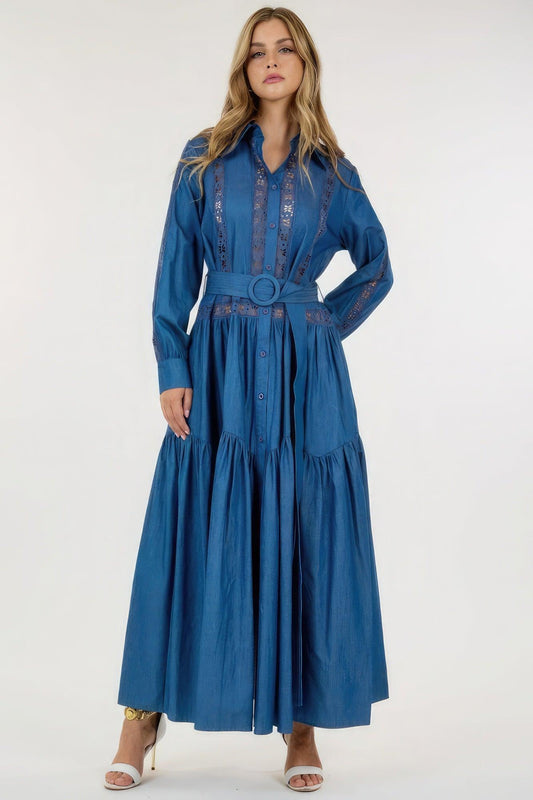 Long Sleeve Maxi Dress - Leur Beau Monde Boutique