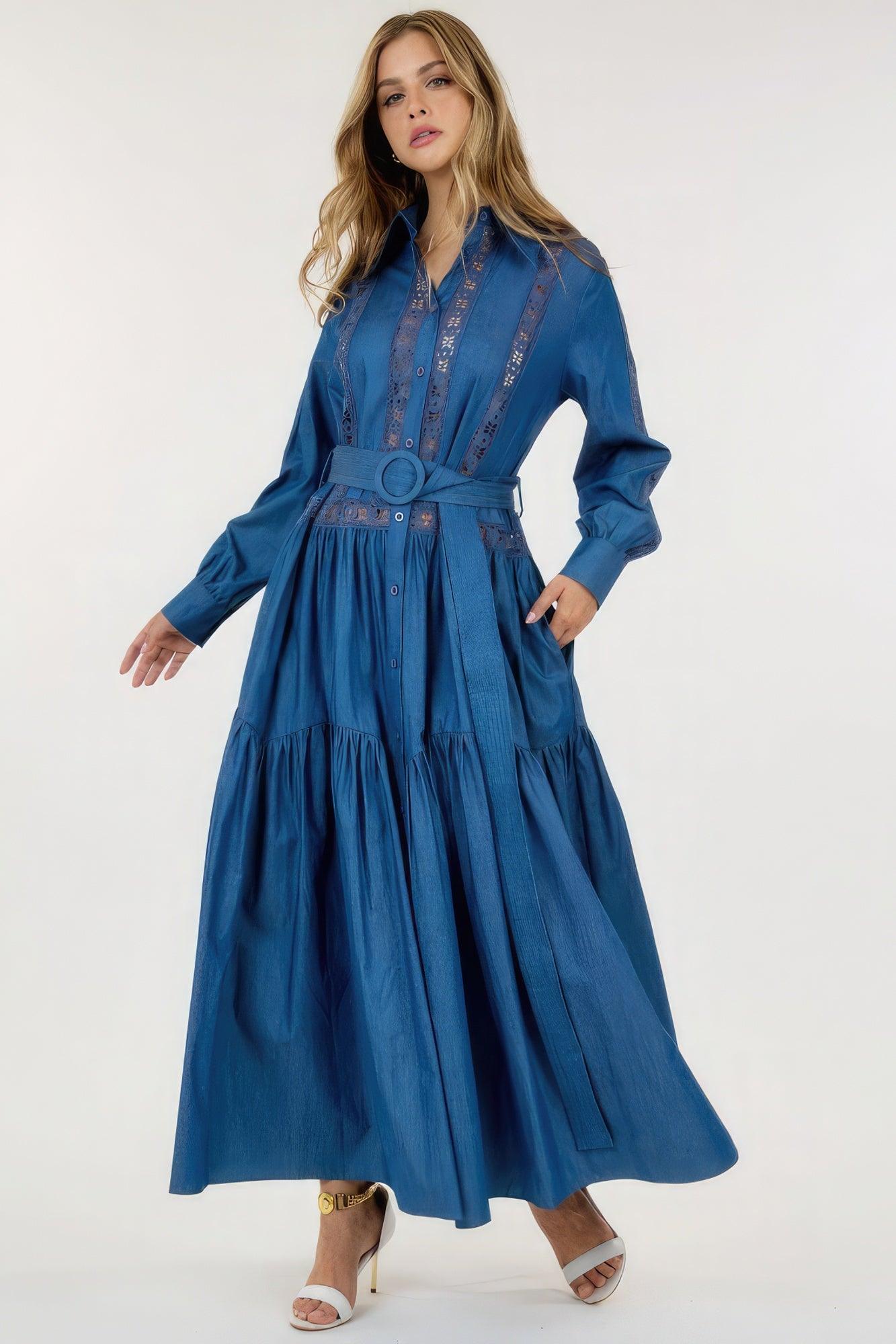 Long Sleeve Maxi Dress - Leur Beau Monde Boutique