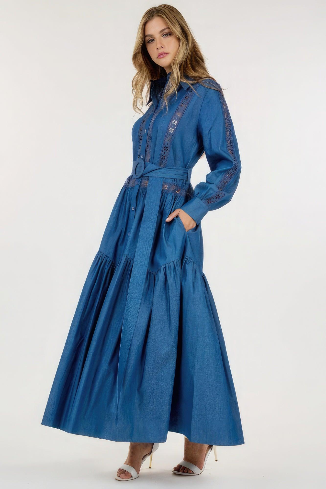 Long Sleeve Maxi Dress - Leur Beau Monde Boutique