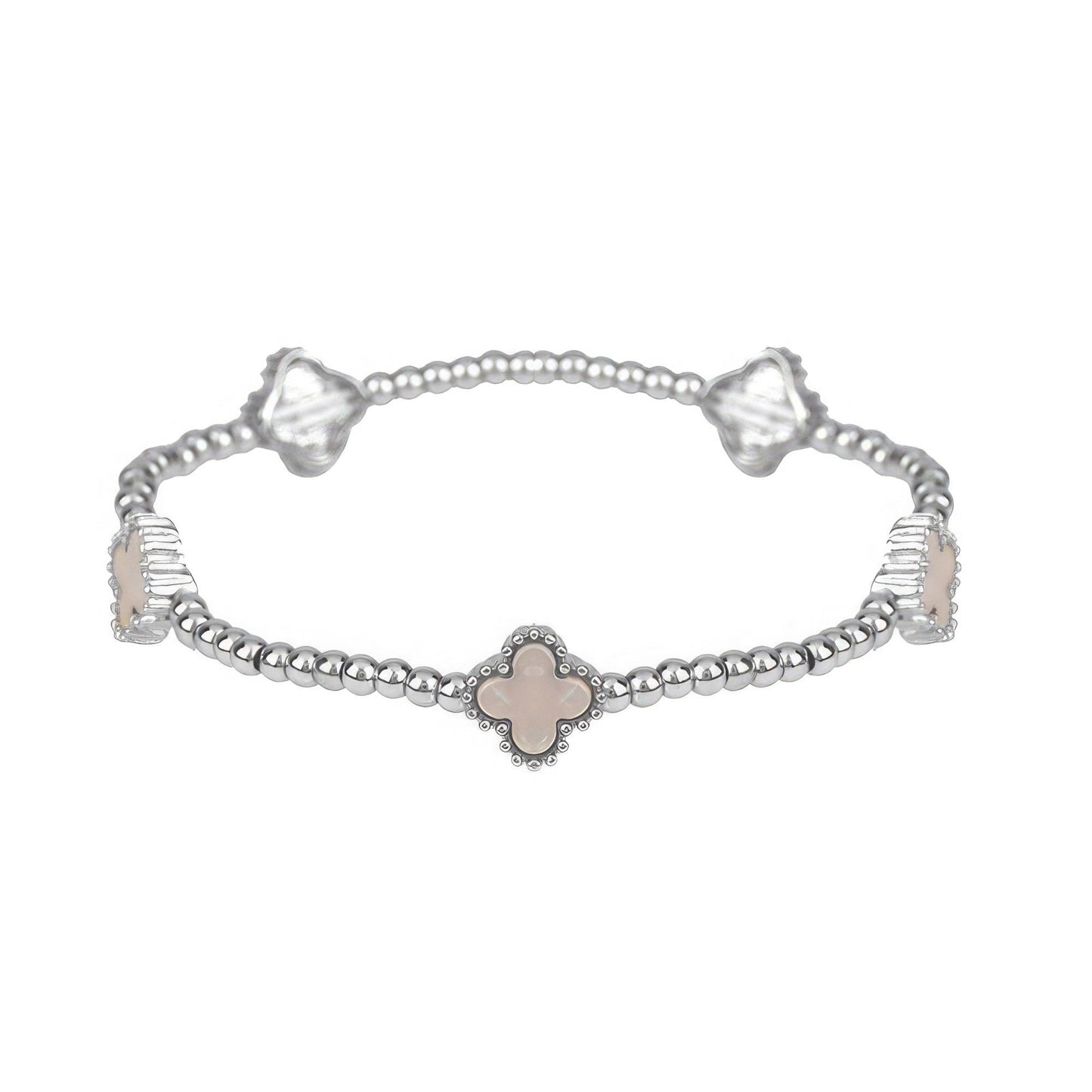 Metal Flower Station Stretch Bracelet - Leur Beau Monde Boutique