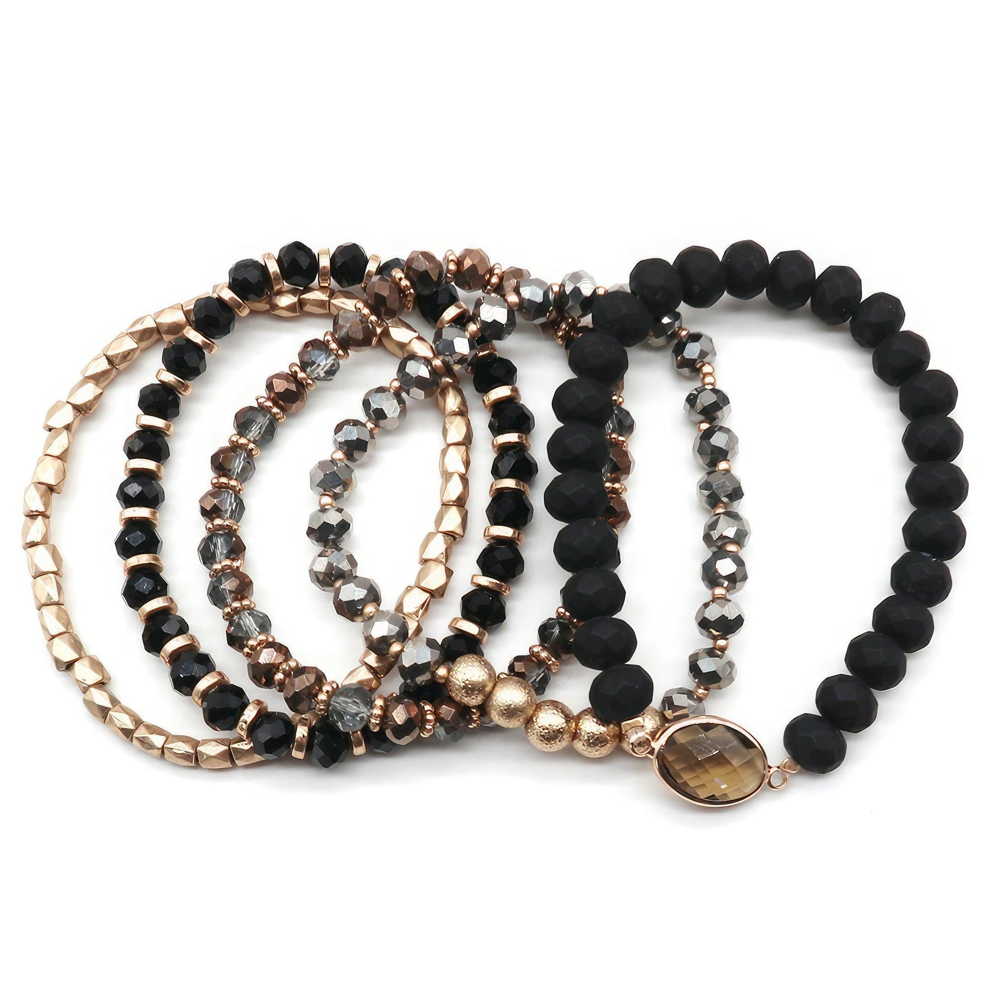 Multi Bead Stretch Bracelet Set - Leur Beau Monde Boutique