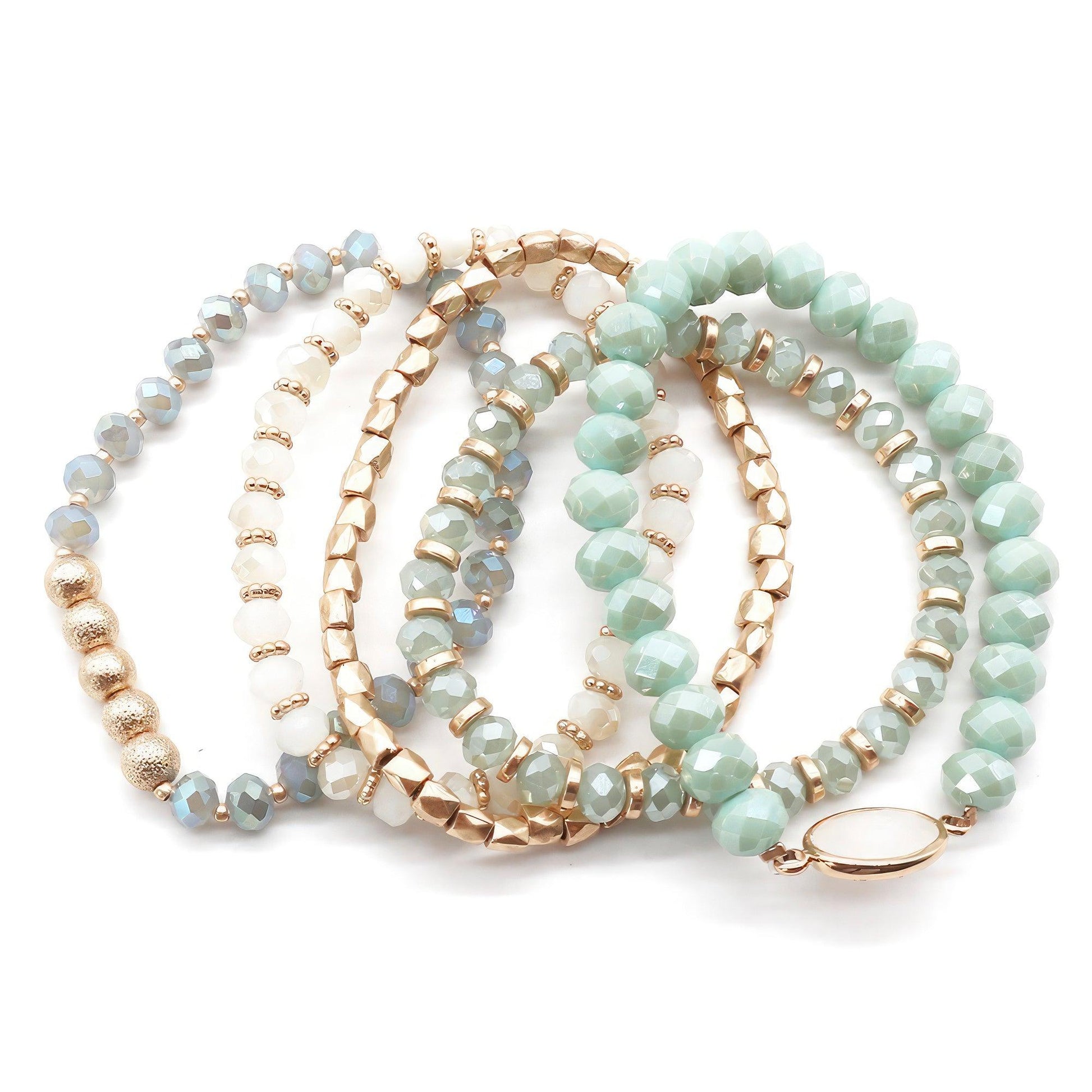 Multi Bead Stretch Bracelet Set - Leur Beau Monde Boutique