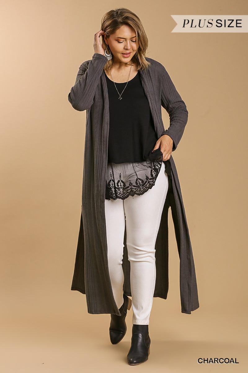 Open Front Long Body Cardigan - Leur Beau Monde Boutique