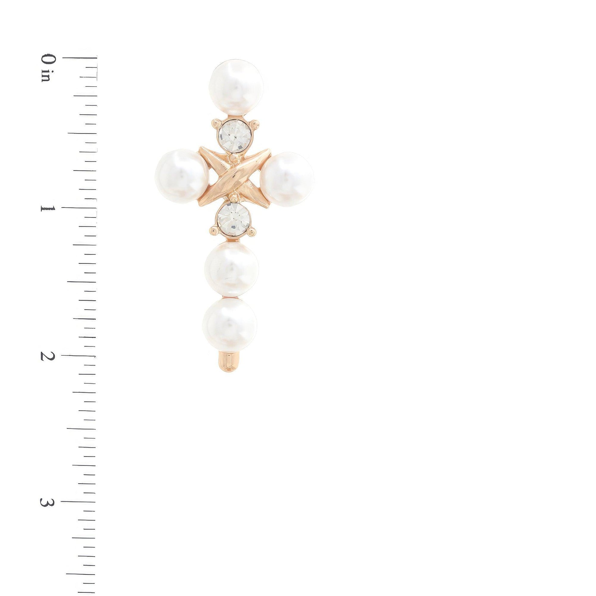 Pearl Bead Cross Dangle Earring - Leur Beau Monde Boutique