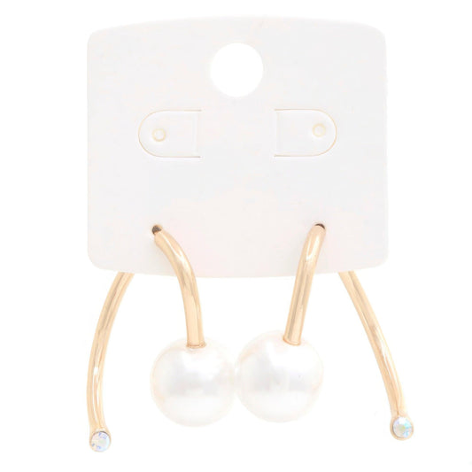 Pearl Bead Metal Earring - Leur Beau Monde Boutique