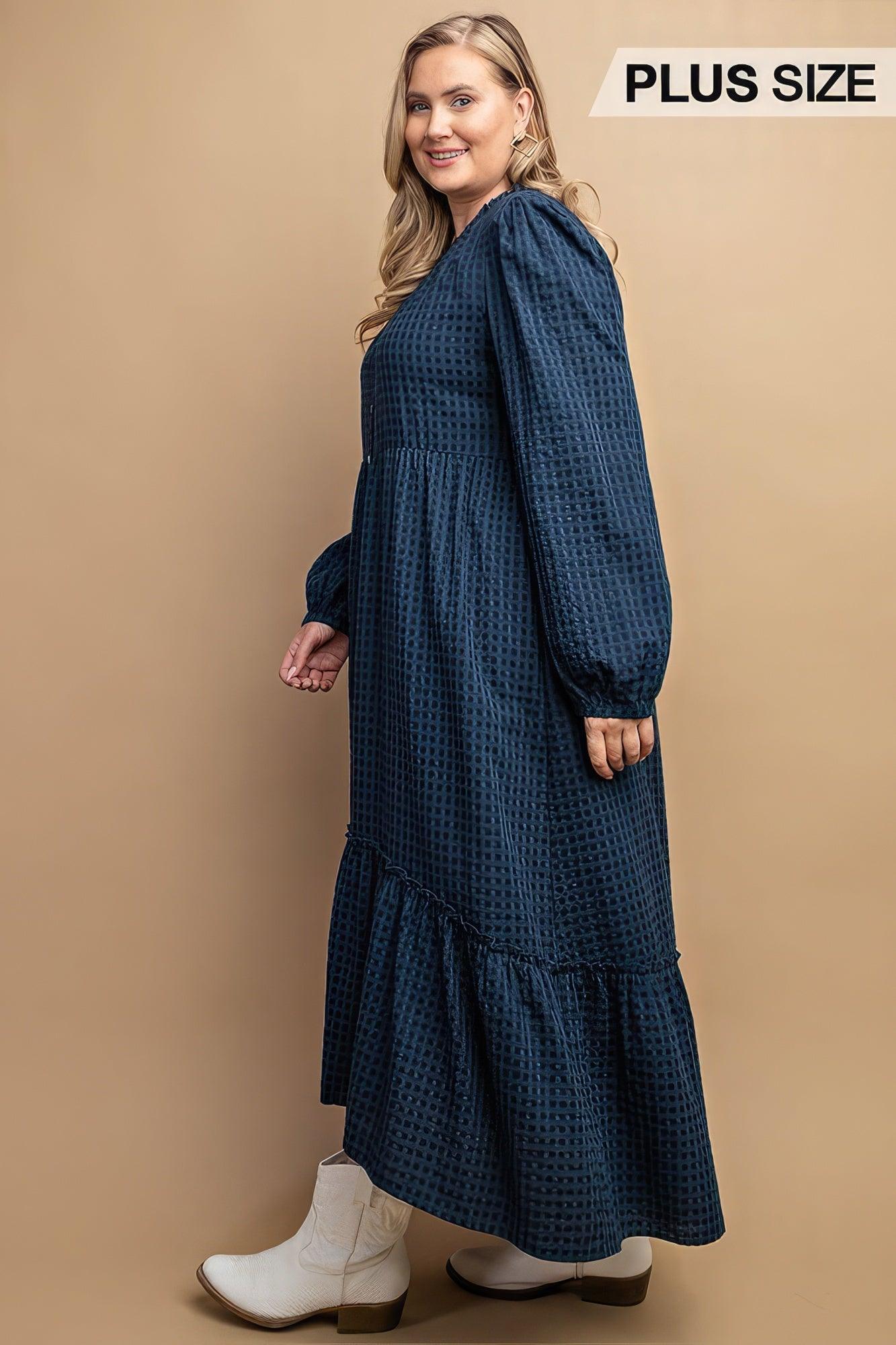 Plaid Button Down Hi - Low Hem Maxi Dress - Leur Beau Monde Boutique