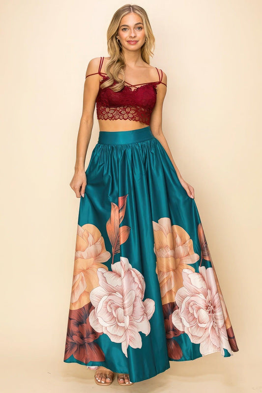 Printed Maxi Skirt - Leur Beau Monde Boutique