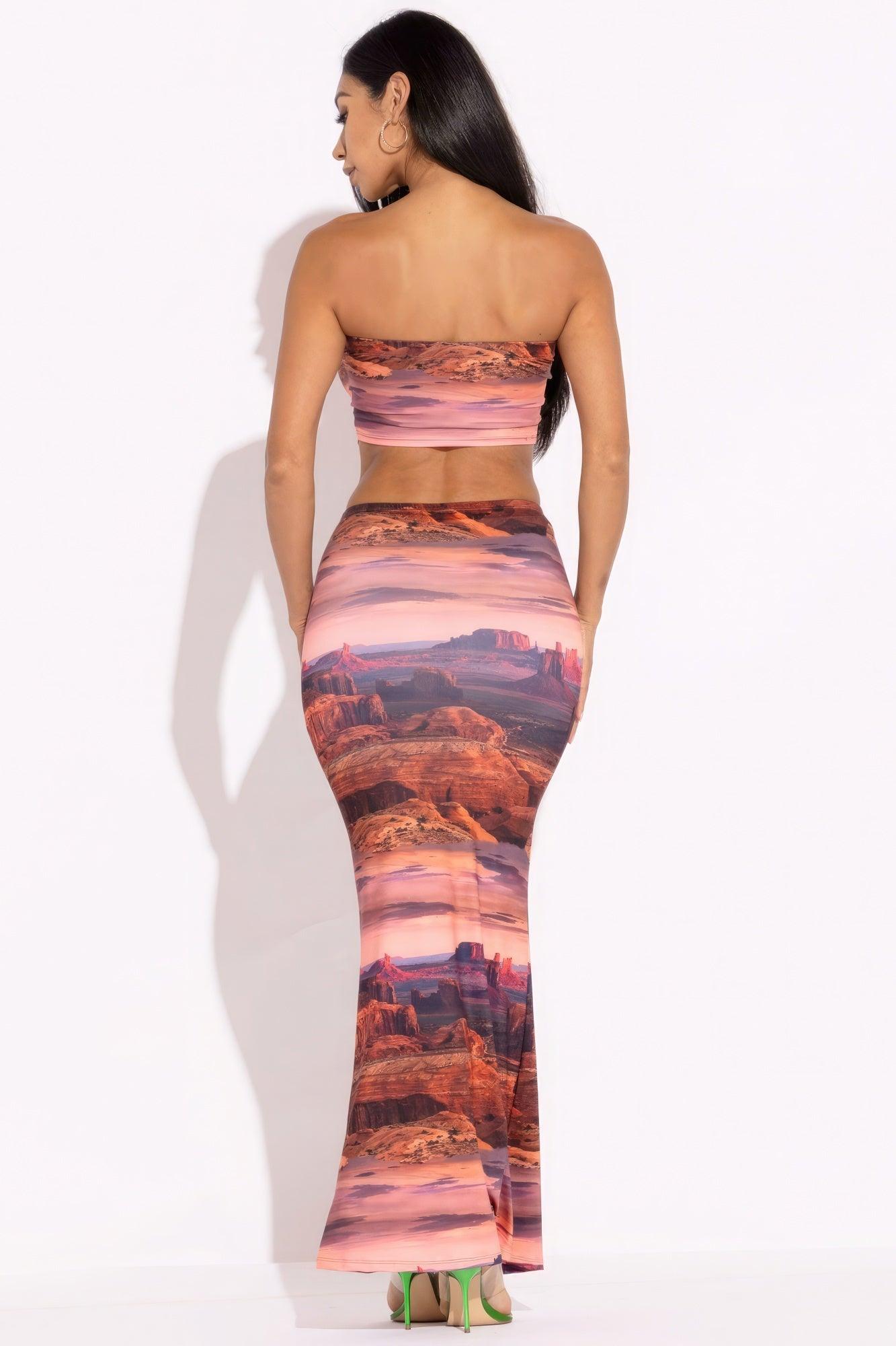 Printed Tube Top And Maxi Skirt - Leur Beau Monde Boutique