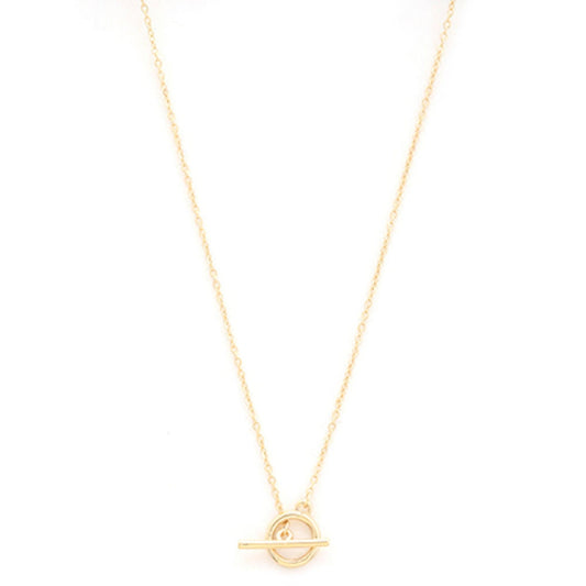 Sodajo Gold Dipped Brass Toggle Clasp Necklace - Leur Beau Monde Boutique