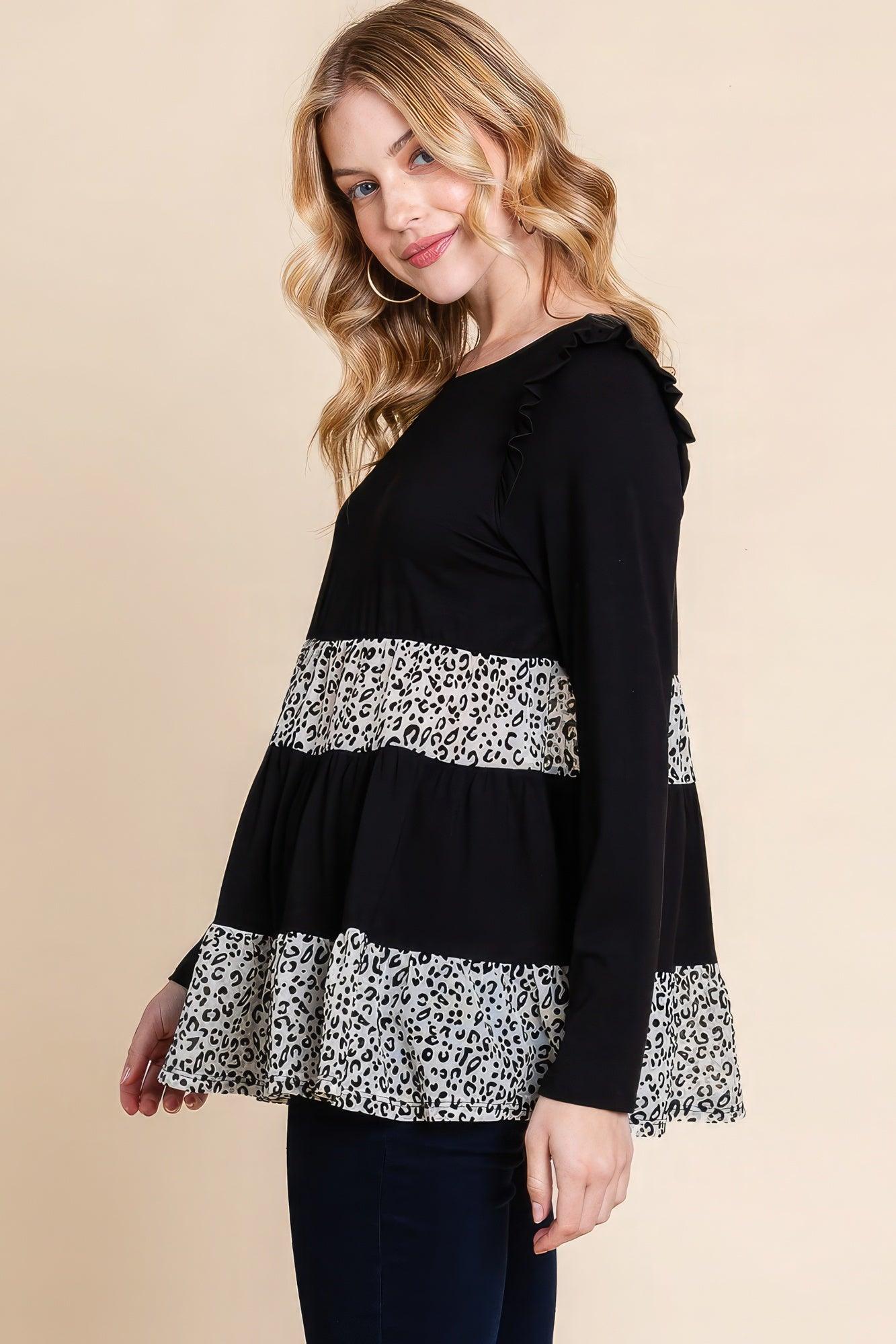 Solid Tiered Fashion Top - Leur Beau Monde Boutique