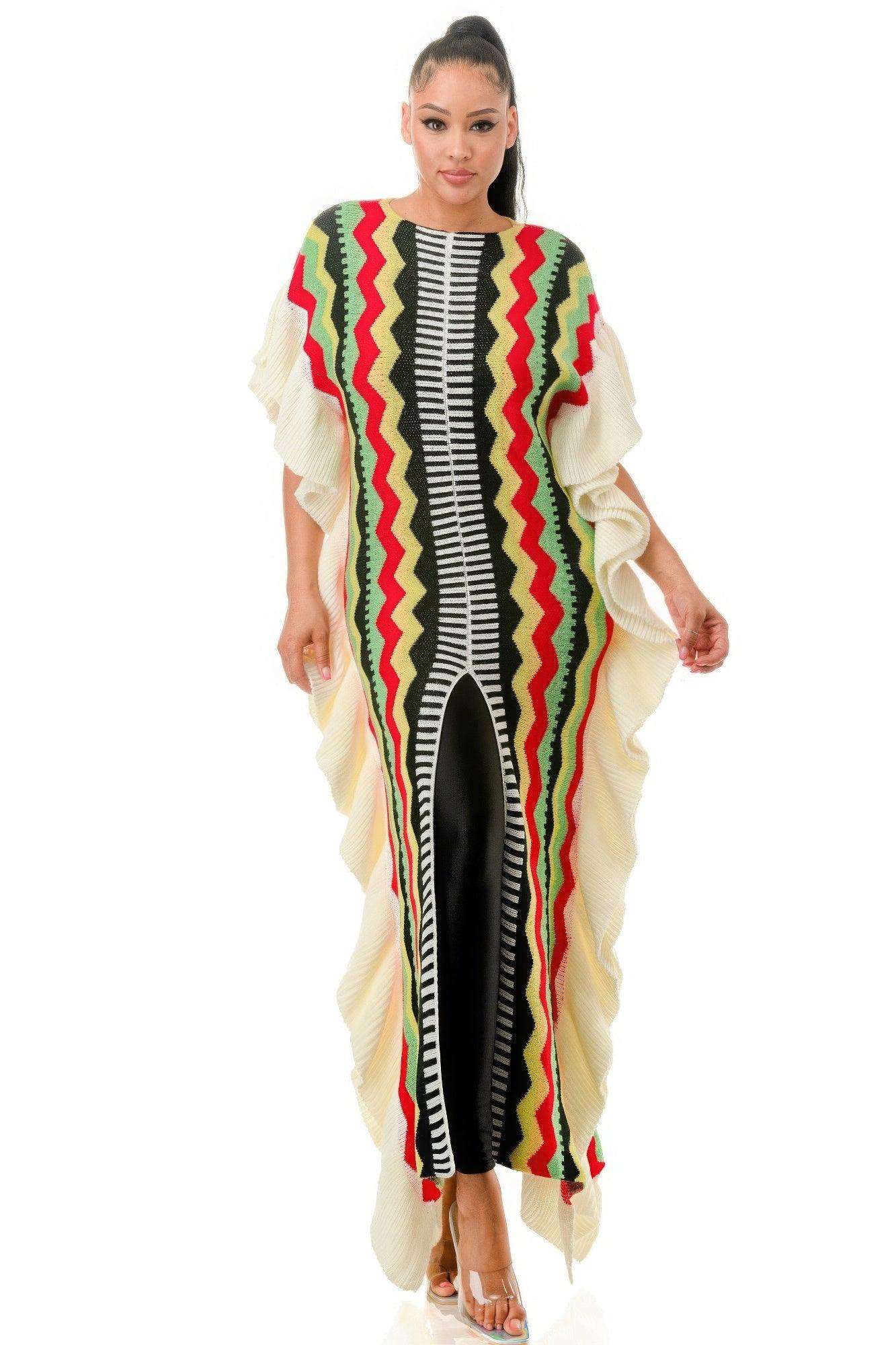 Thick Knit Tribal Dress - Leur Beau Monde Boutique