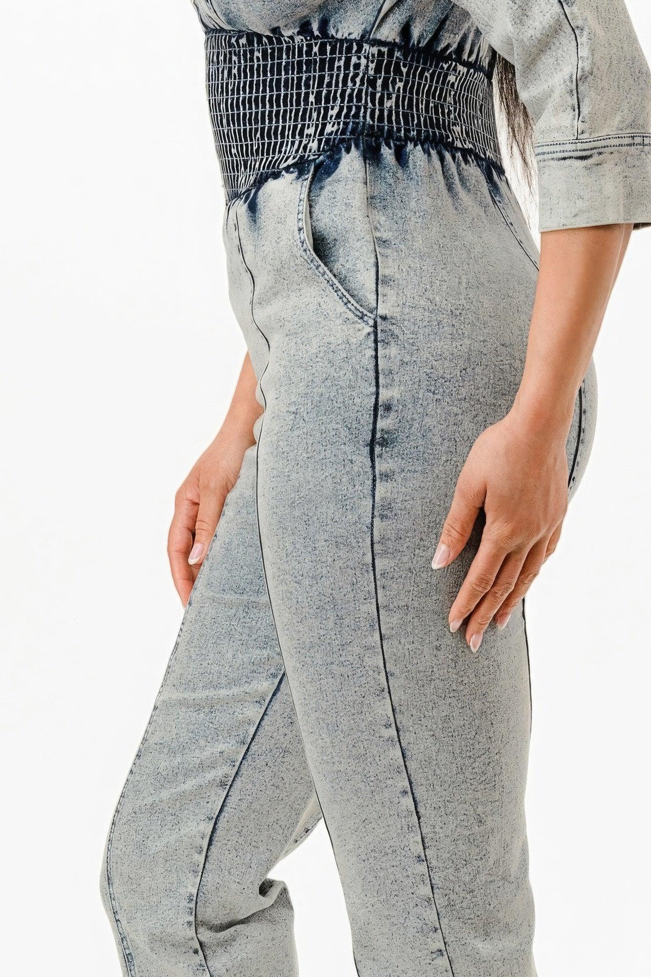 Washed Denim Jumpsuit - Leur Beau Monde Boutique