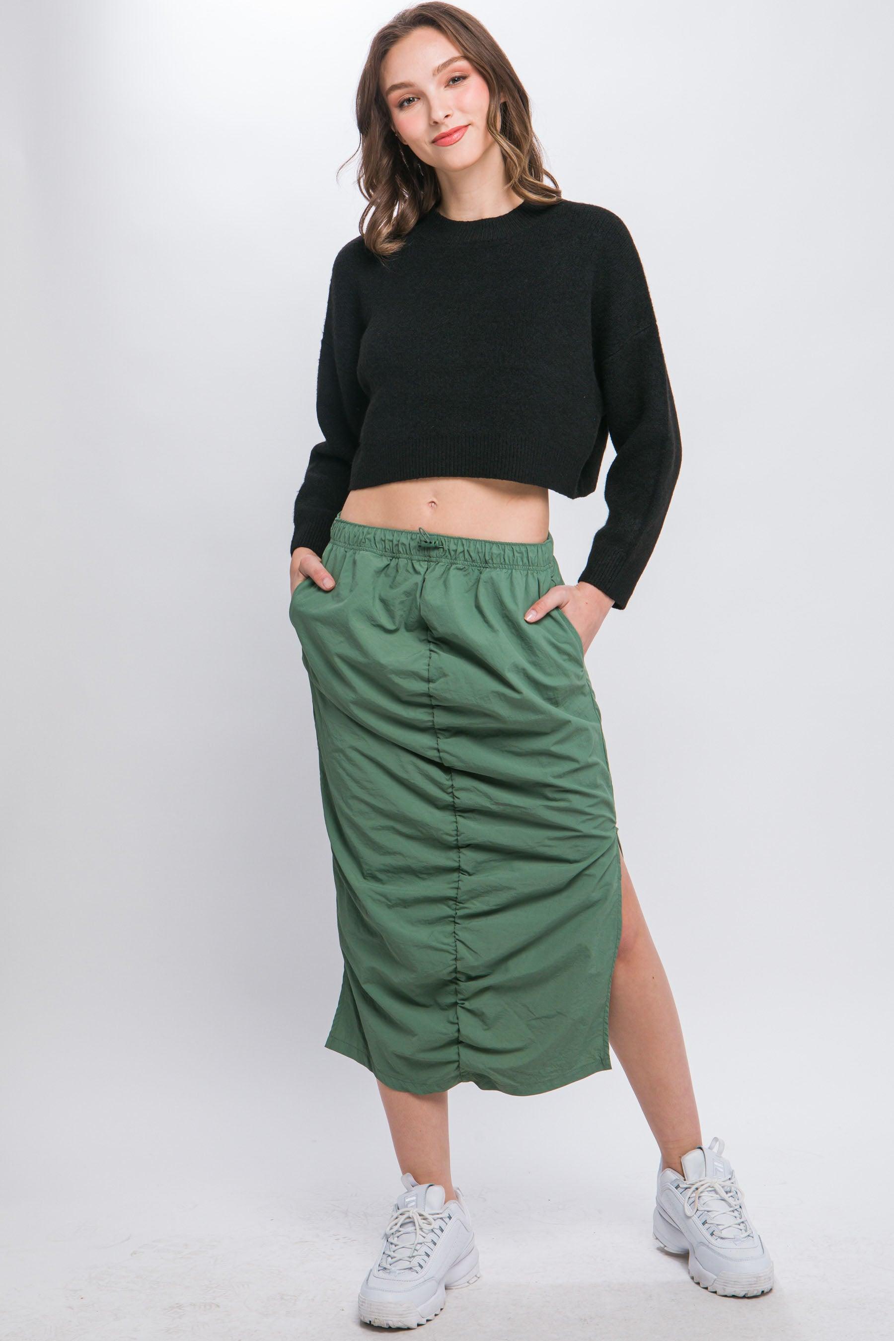 Wool Blend Cropped Sweater Top - Leur Beau Monde Boutique